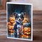 Edge Collections - 5" x 7" - Multicolor - Tricolor Papillon Puppy Halloween Greeting Cards - 8 Pieces